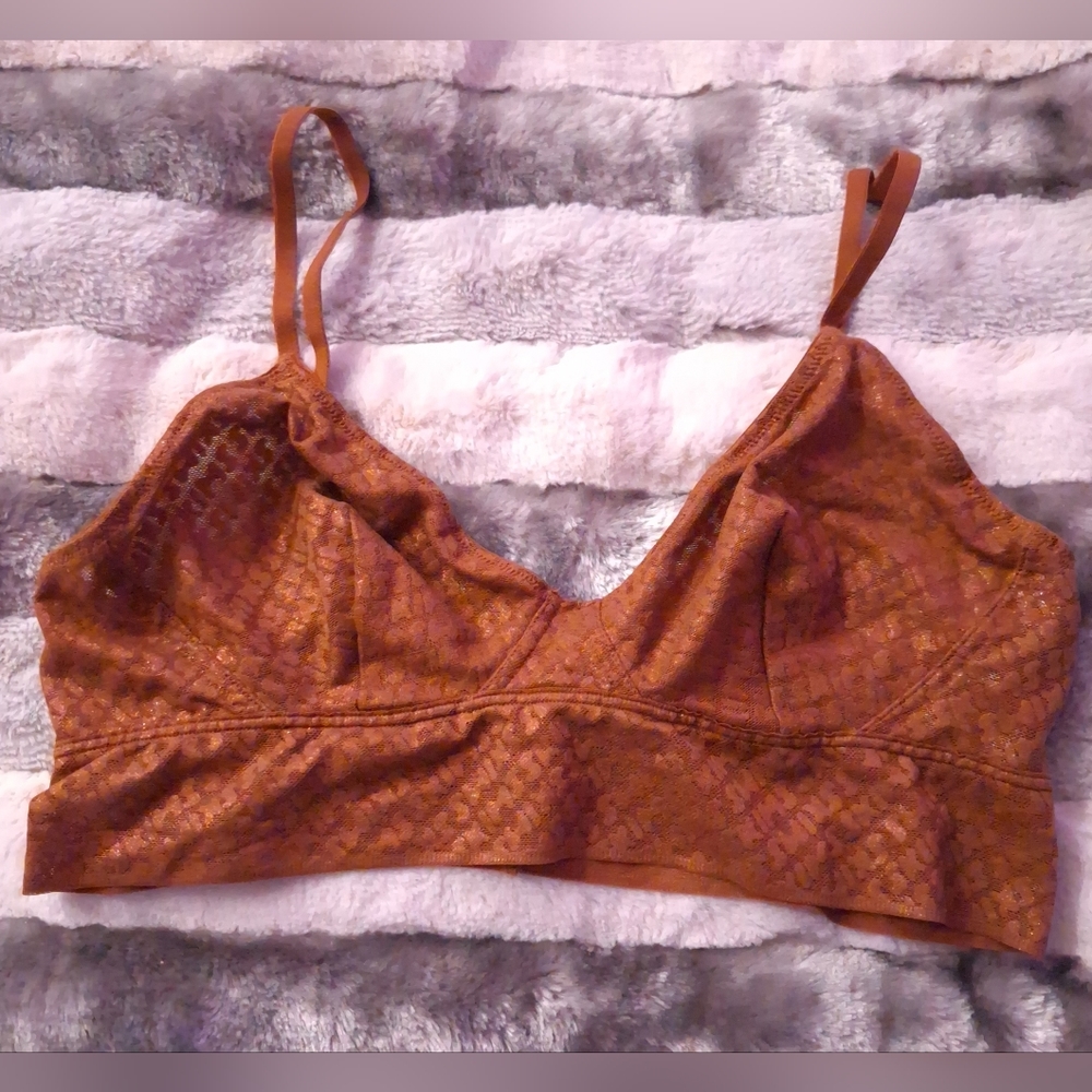 SKIMS Logo Mesh Foil Triangle Bralette